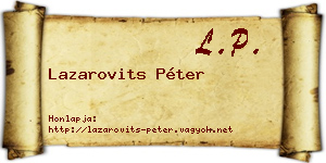Lazarovits Péter névjegykártya